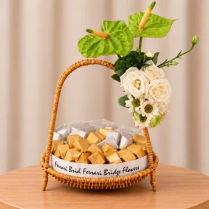 Anthurium Rose Chocolate Basket