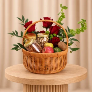 Luxury Rose, Fruit & Nut Basket