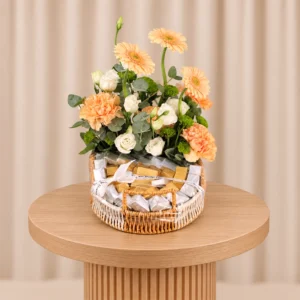 Peach Bloom & Chocolate Basket